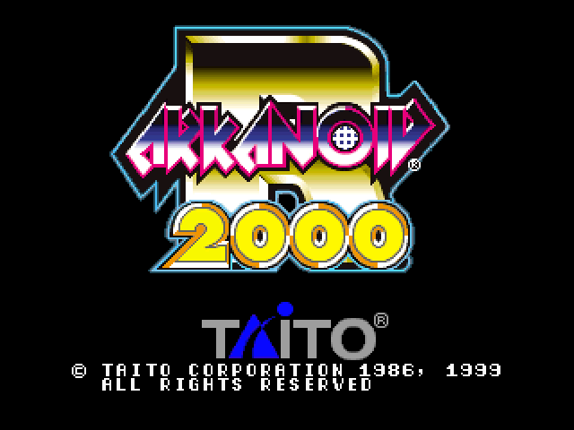 Arkanoid R 2000 title screen for Playstation